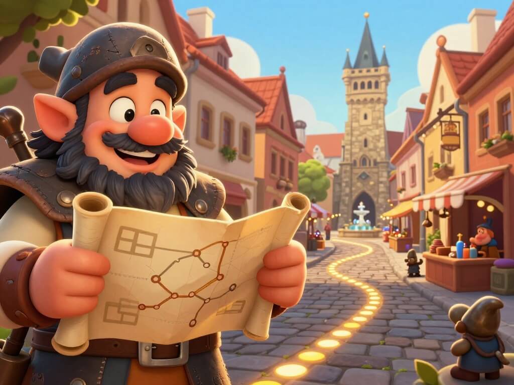 Bronze dwarf figurine on a Wrocław street